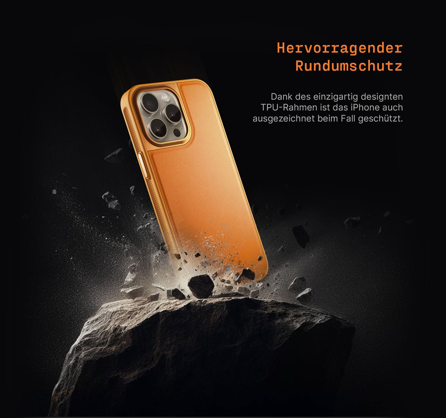Sport Hülle | iPhone 15 Pro | Orange Pop