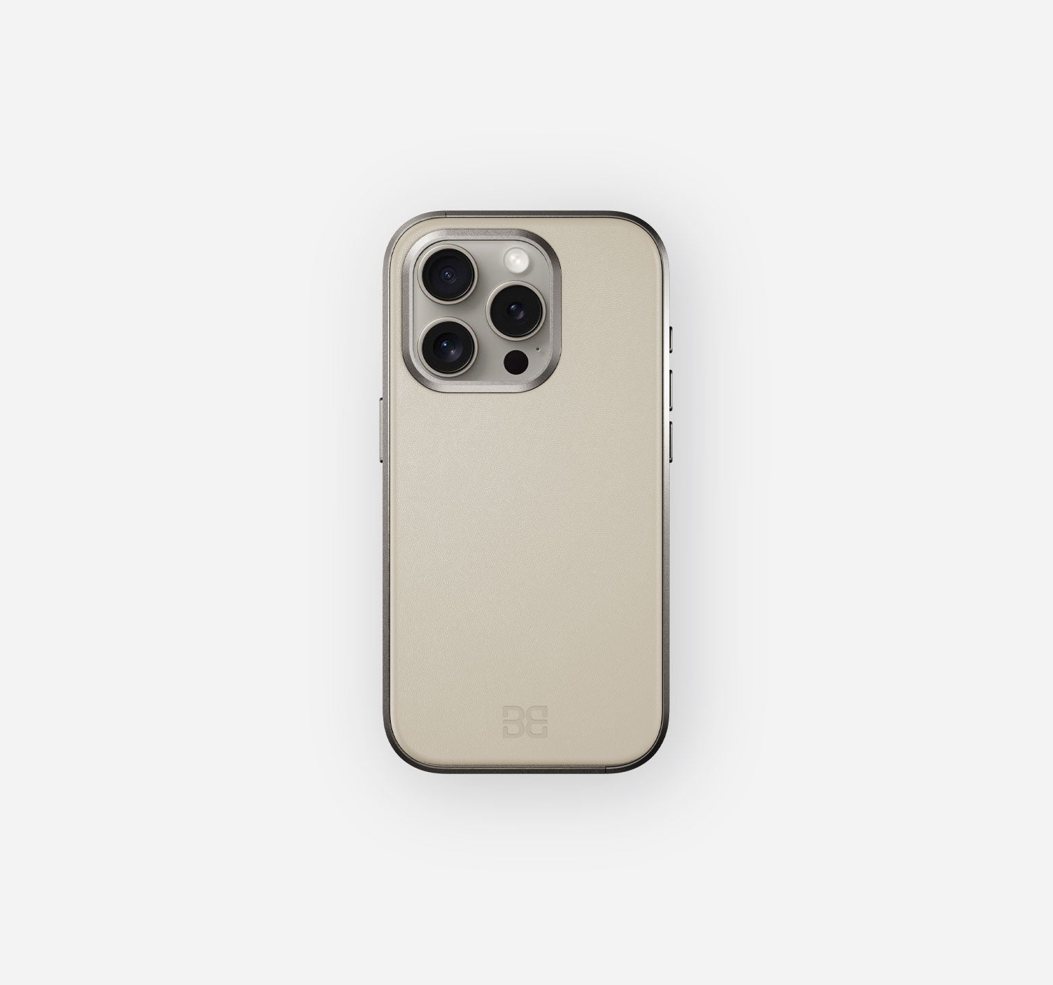 Titan Leder Hülle | iPhone 15 Pro | Off White