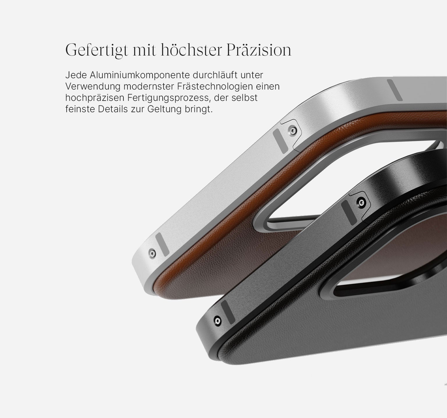 Aluminium Leder Hülle | iPhone 15 Pro | Mokka Braun