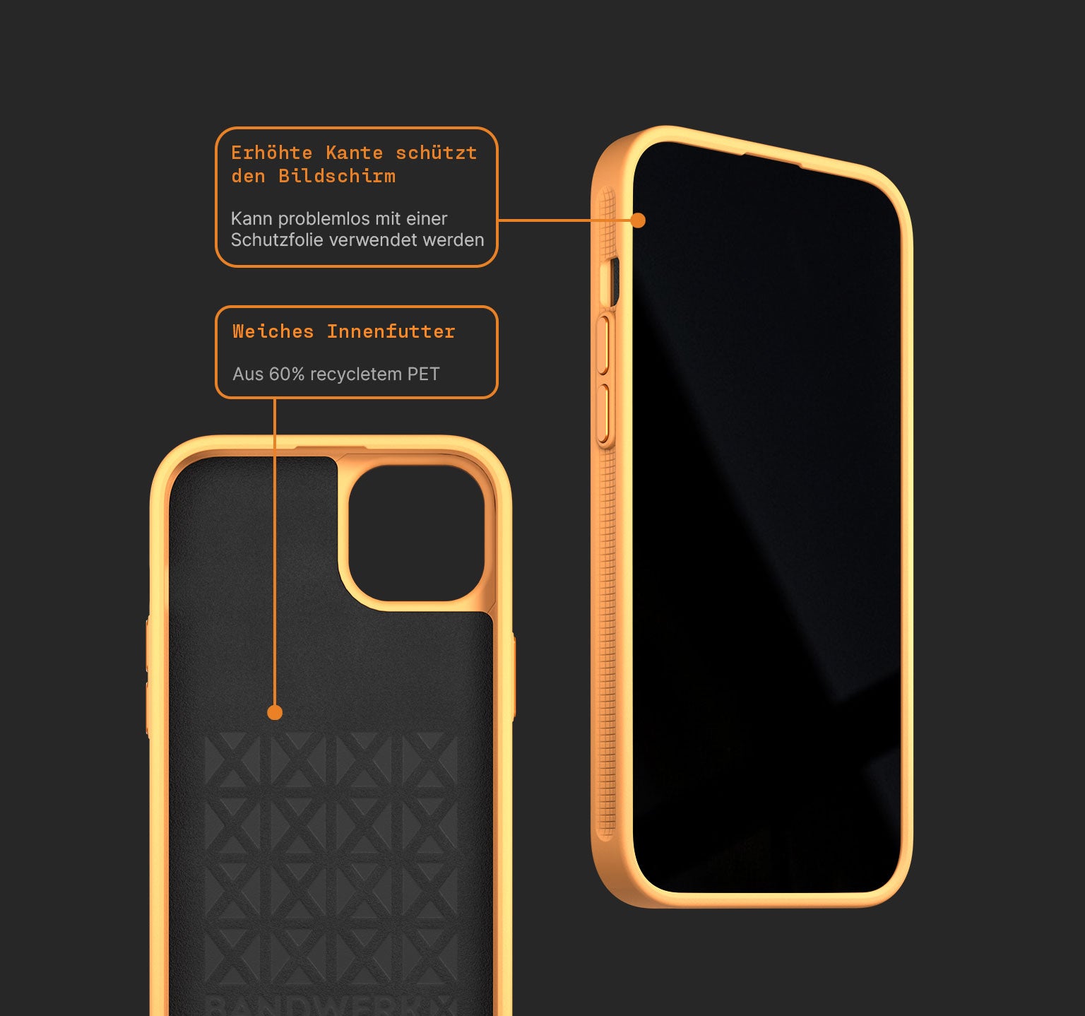 Performance Leather Case | Orange Pop | iPhone 15 Plus