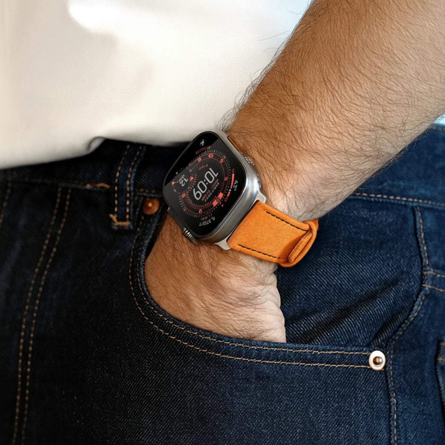 Shocking Orange / 46mm / Aluminium Diamantschwarz