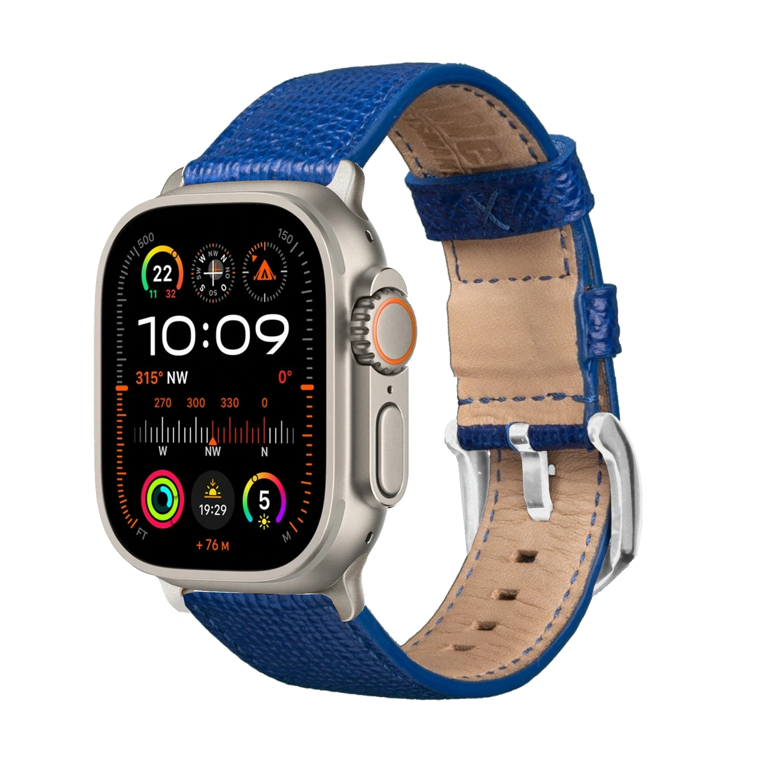 Marineblau / Ultra/46mm/45mm + Faltschließe / Silber
