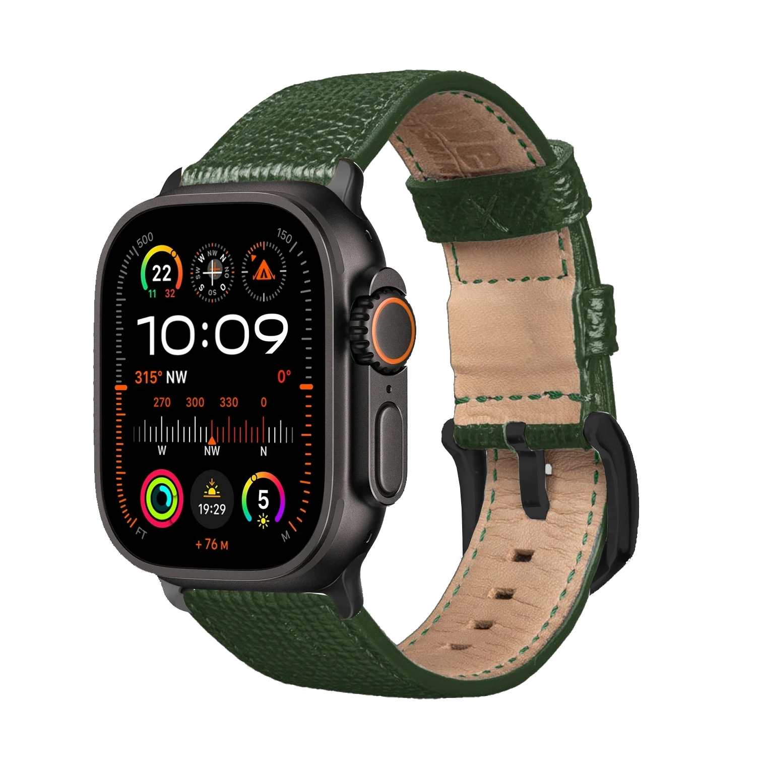 Olivegrün / Ultra/46mm/45mm + Faltschließe / Schwarz