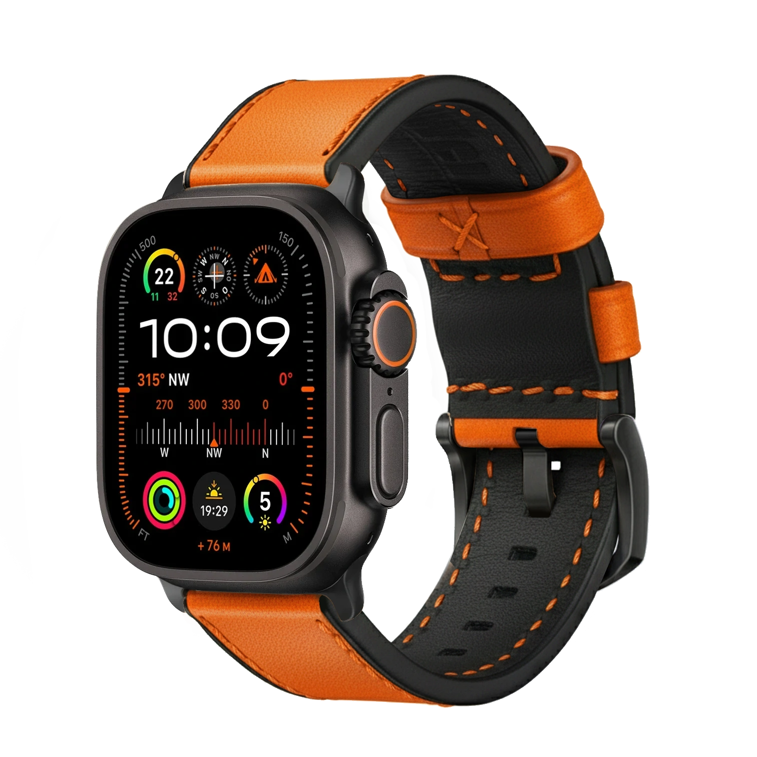 Shocking Orange / Ultra/46mm/45mm / Schwarz Matt