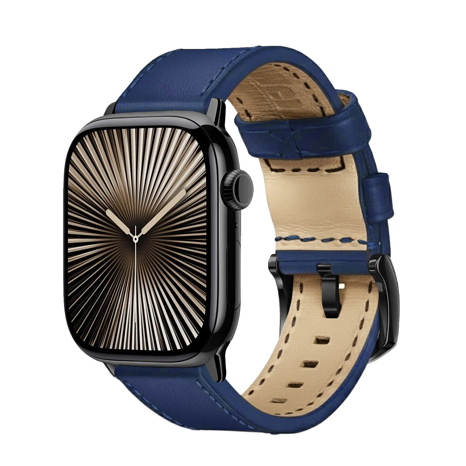 Blau / 42mm / Schwarz Poliert