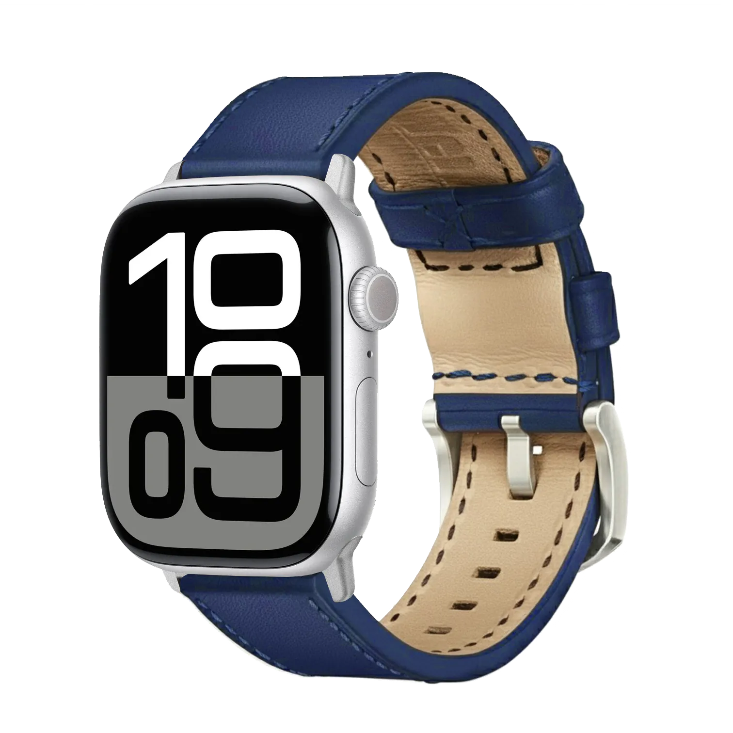 Blau / 42mm / Silber Matt