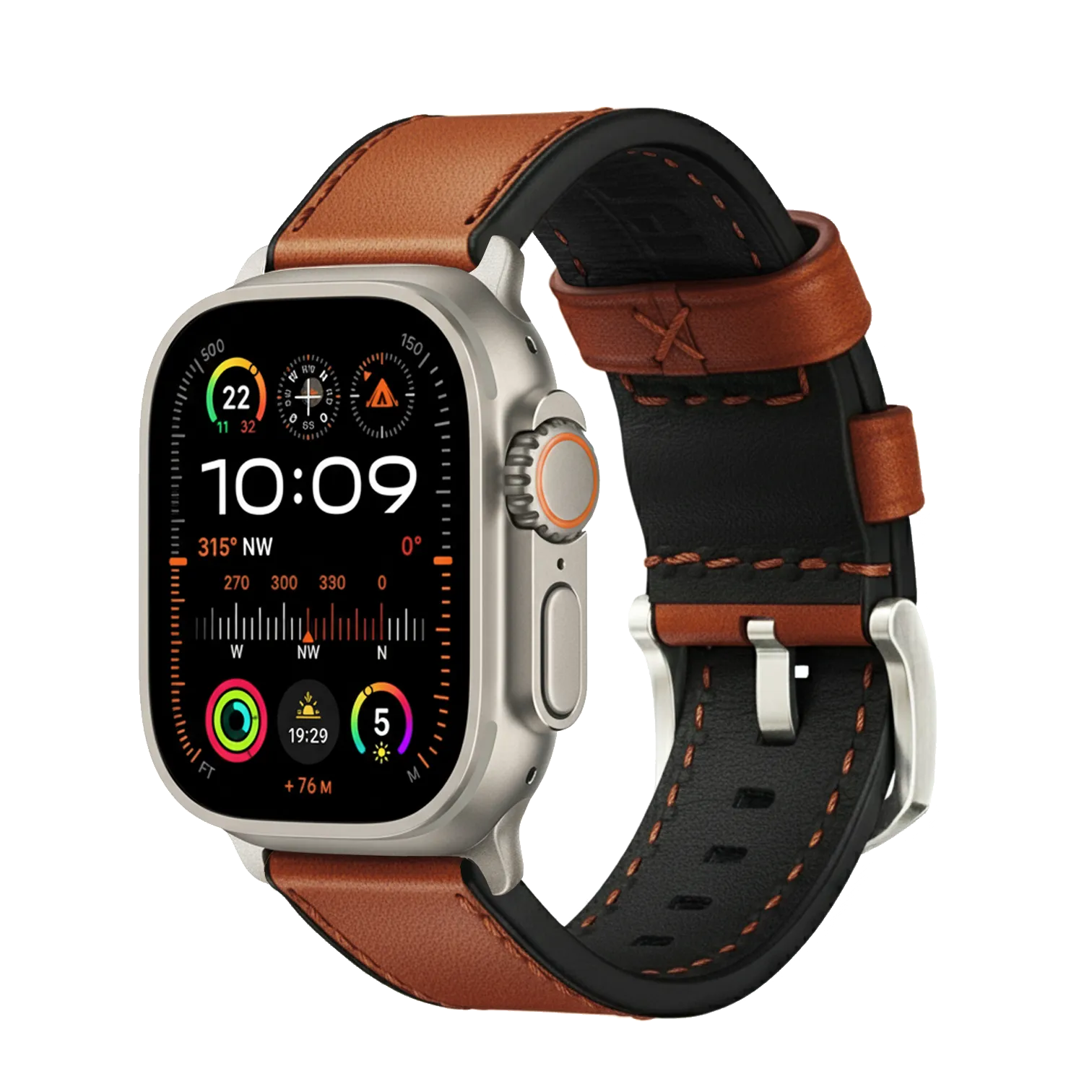 Hellbraun / Ultra/46mm/45mm / Silber Matt