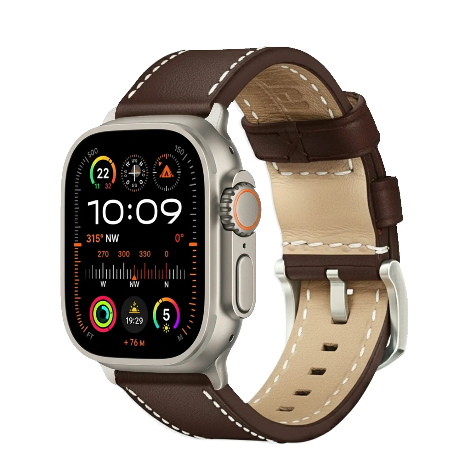 Dunkelbraun / Ultra/46mm/45mm / Silber Matt