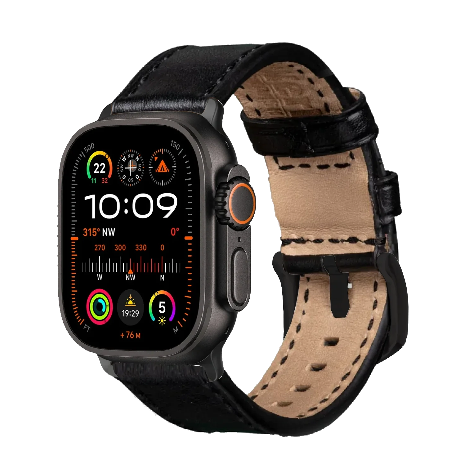 Schwarz / Ultra/46mm/45mm + Faltschließe / Schwarz