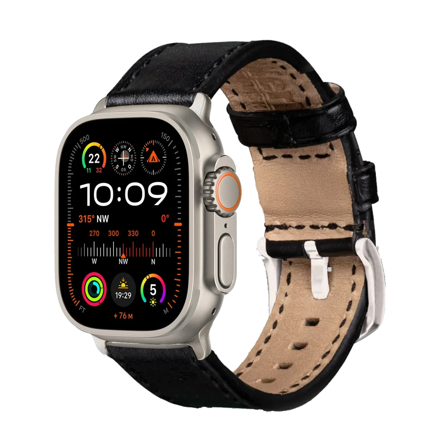 Schwarz / Ultra/46mm/45mm + Faltschließe / Silber