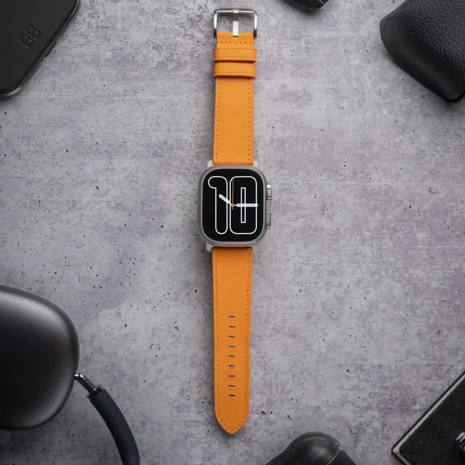 Orange Pop / 46mm / Titan Schiefer