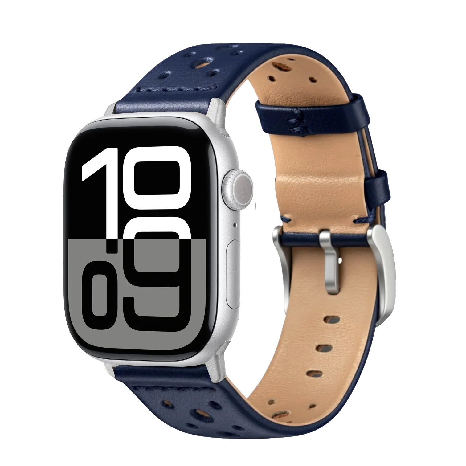 Blau / 42mm / Schwarz Poliert