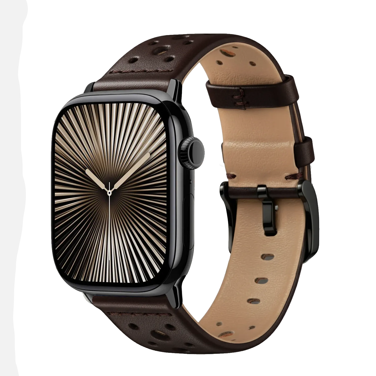 Dunkelbraun / 42mm / Schwarz Poliert