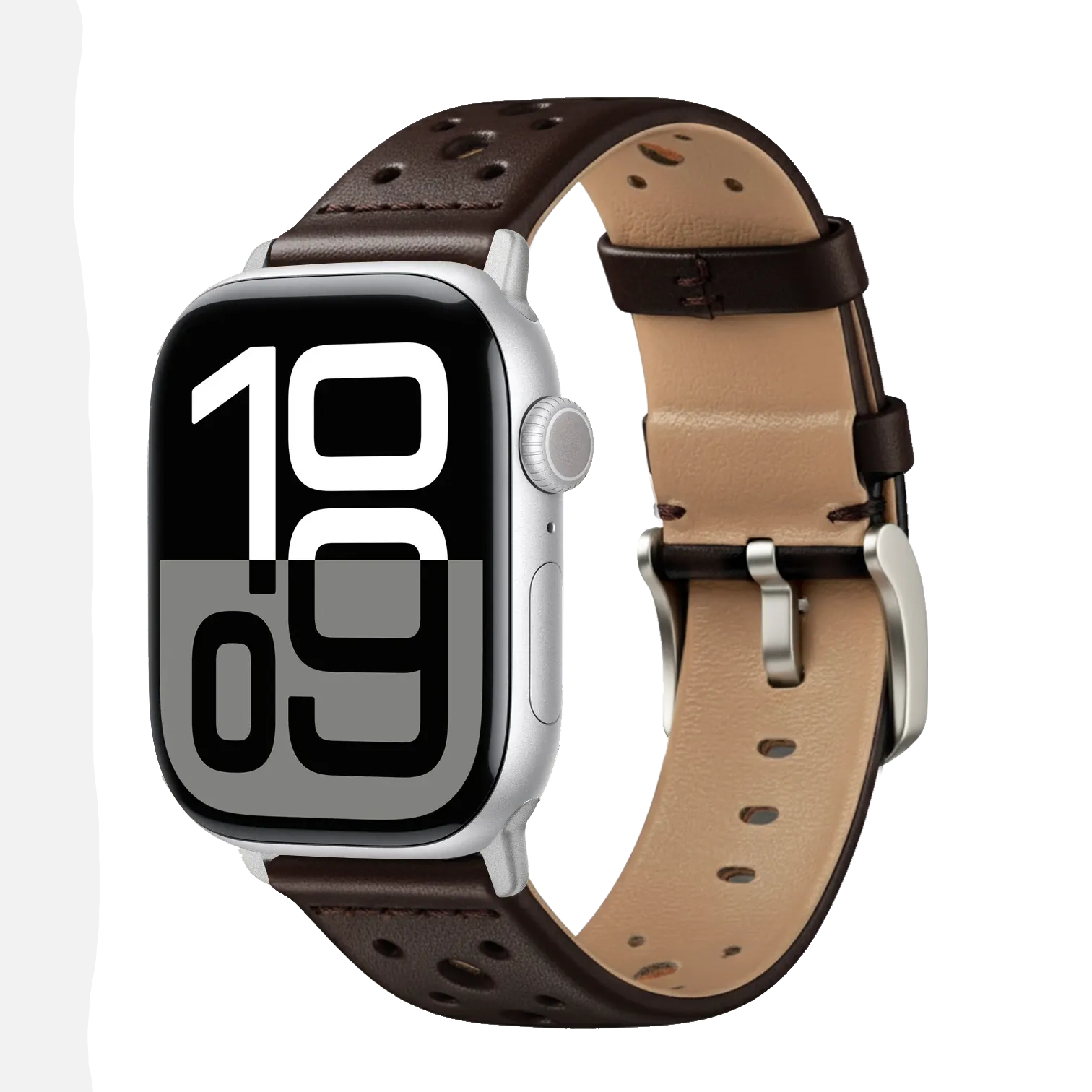 Dunkelbraun / 42mm / Silber Matt