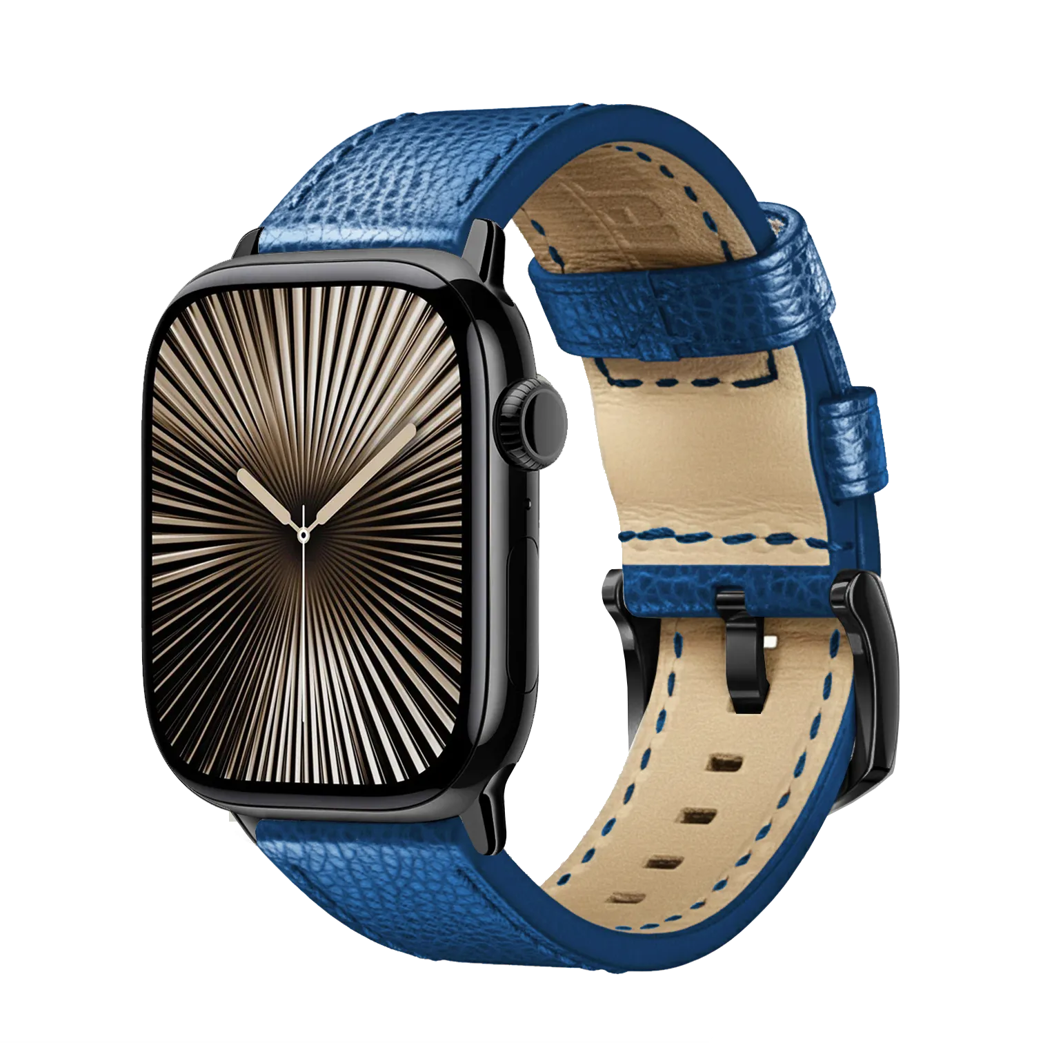 Marineblau / 42mm / Schwarz Poliert