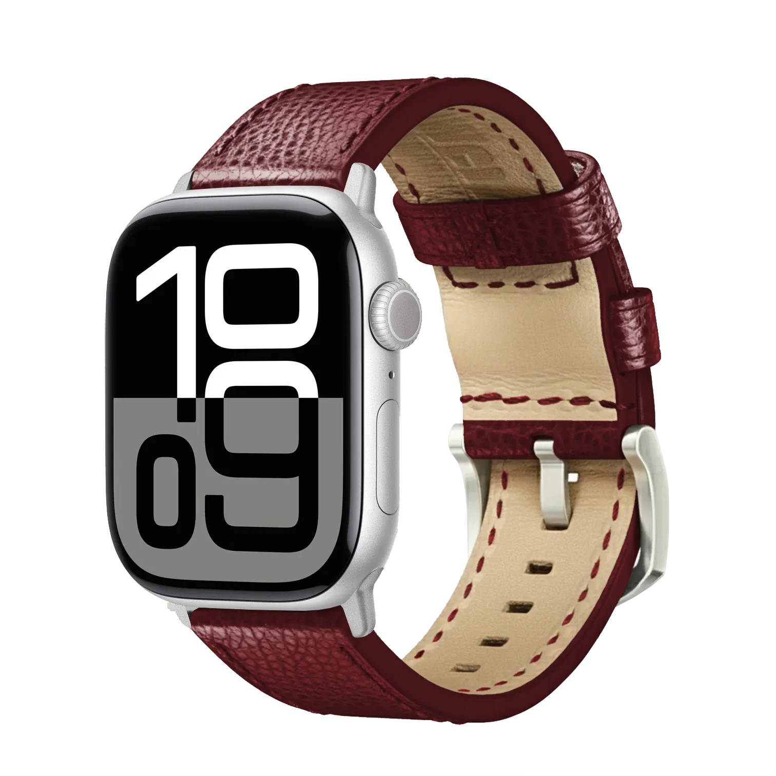 Bordeaux / 42mm / Silber Matt