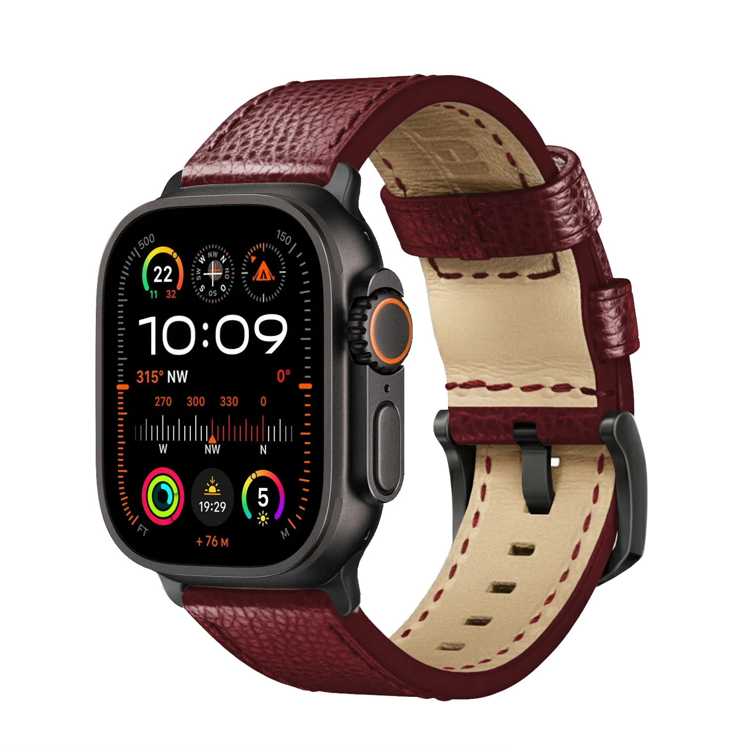 Bordeaux / Ultra/46mm/45mm / Schwarz Matt