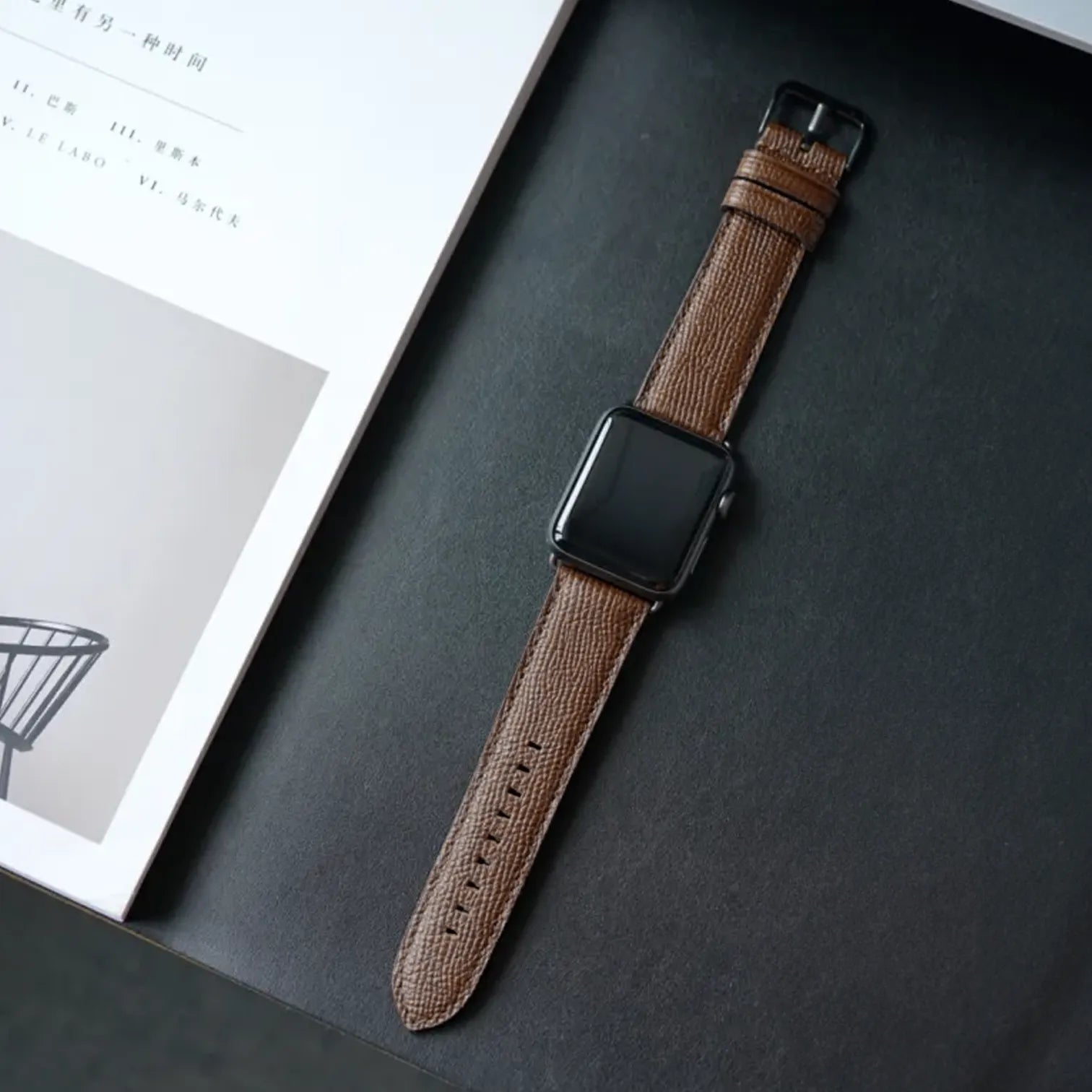 Dunkelbraun / Ultra/46mm/45mm + Faltschließe / Schwarz Matt