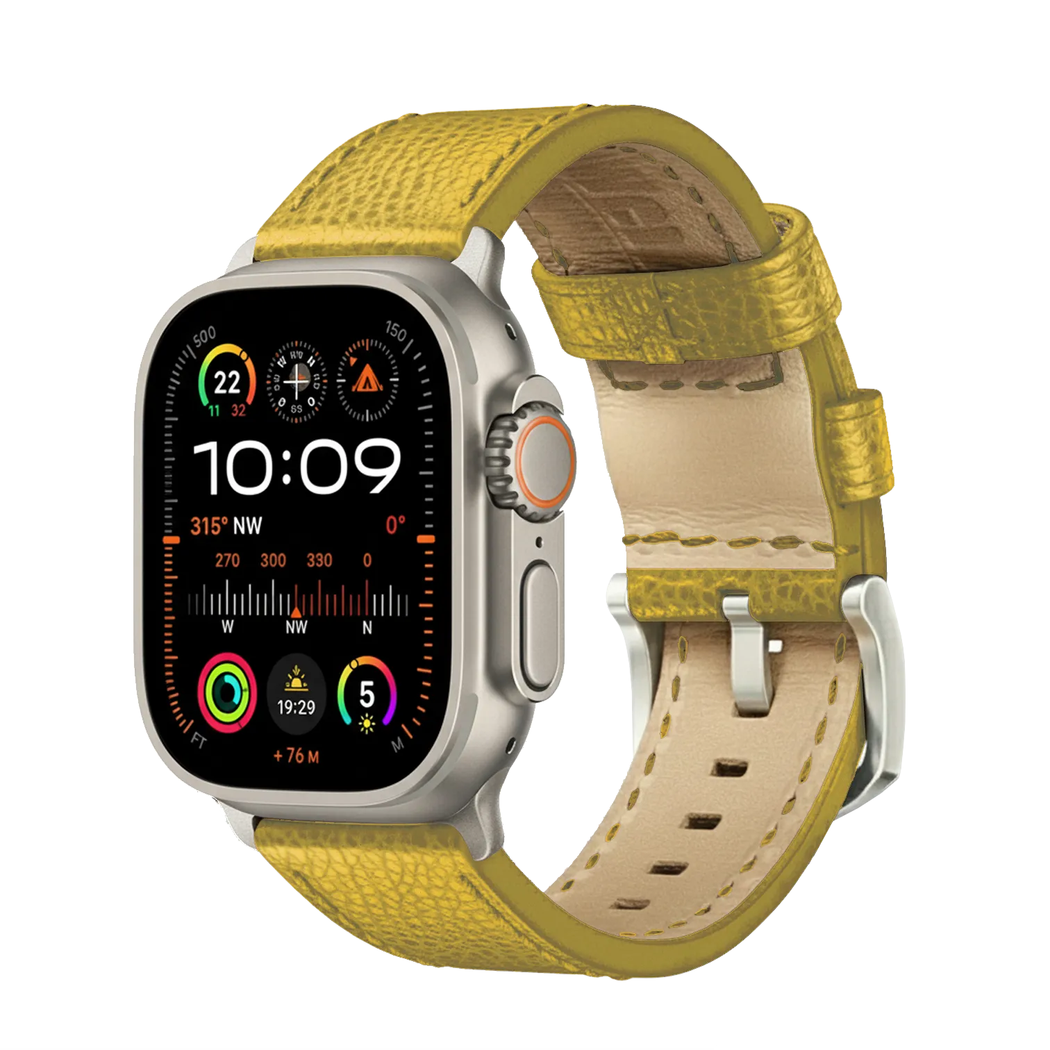 Gelb / Ultra/46mm/45mm + Faltschließe / Silber Matt