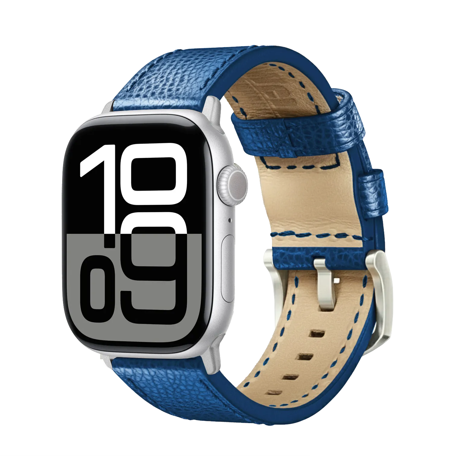 Marineblau / 42mm / Silber Matt