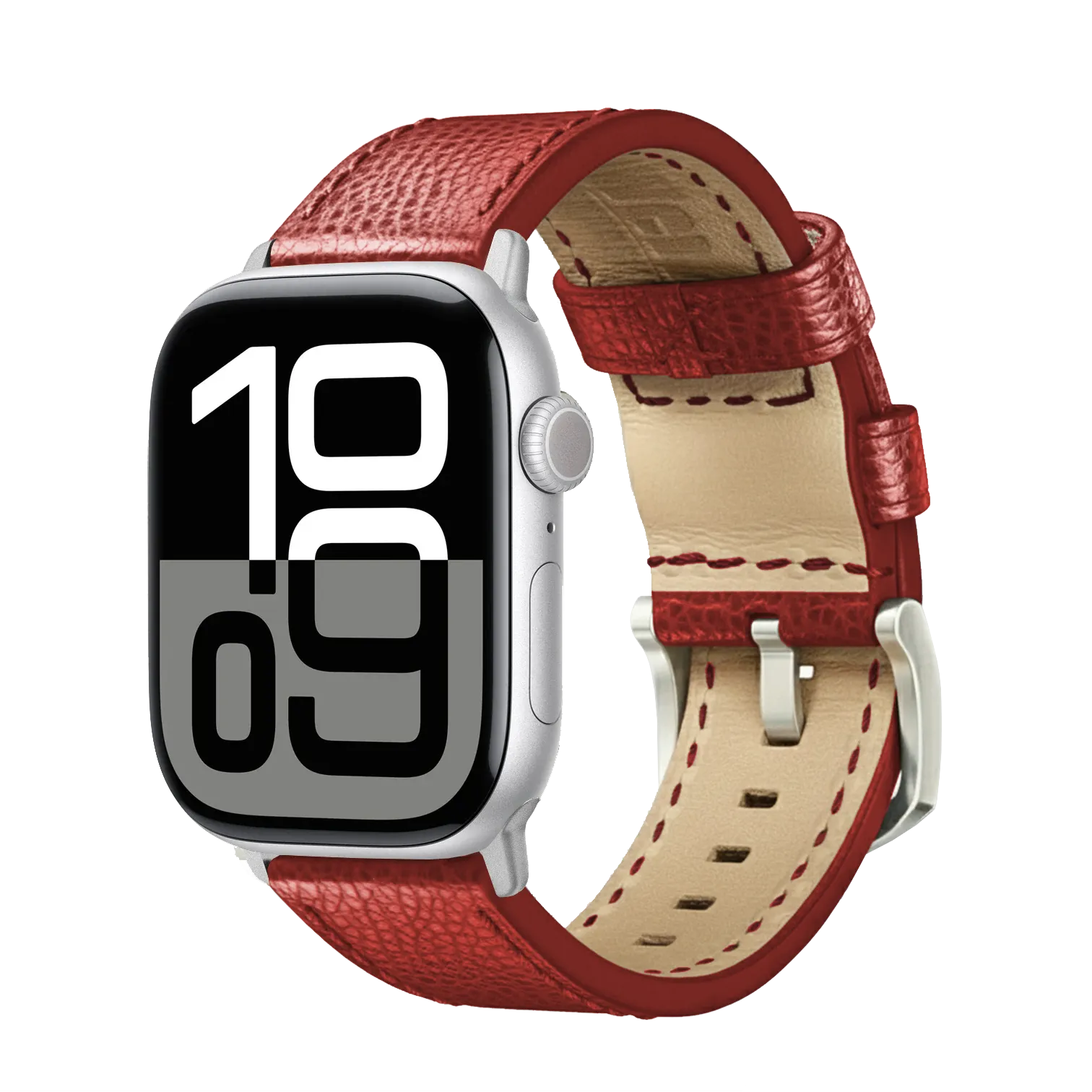 Rot / 42mm / Schwarz Poliert