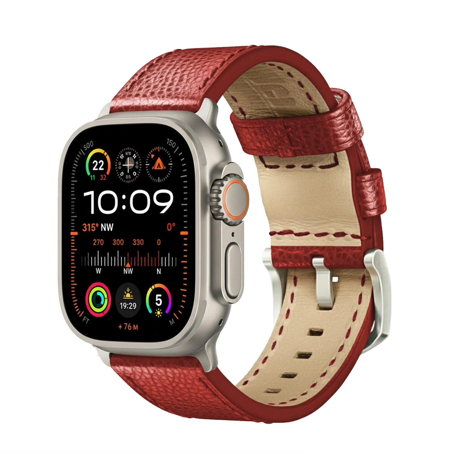 Rot / Ultra/46mm/45mm / Silber Matt