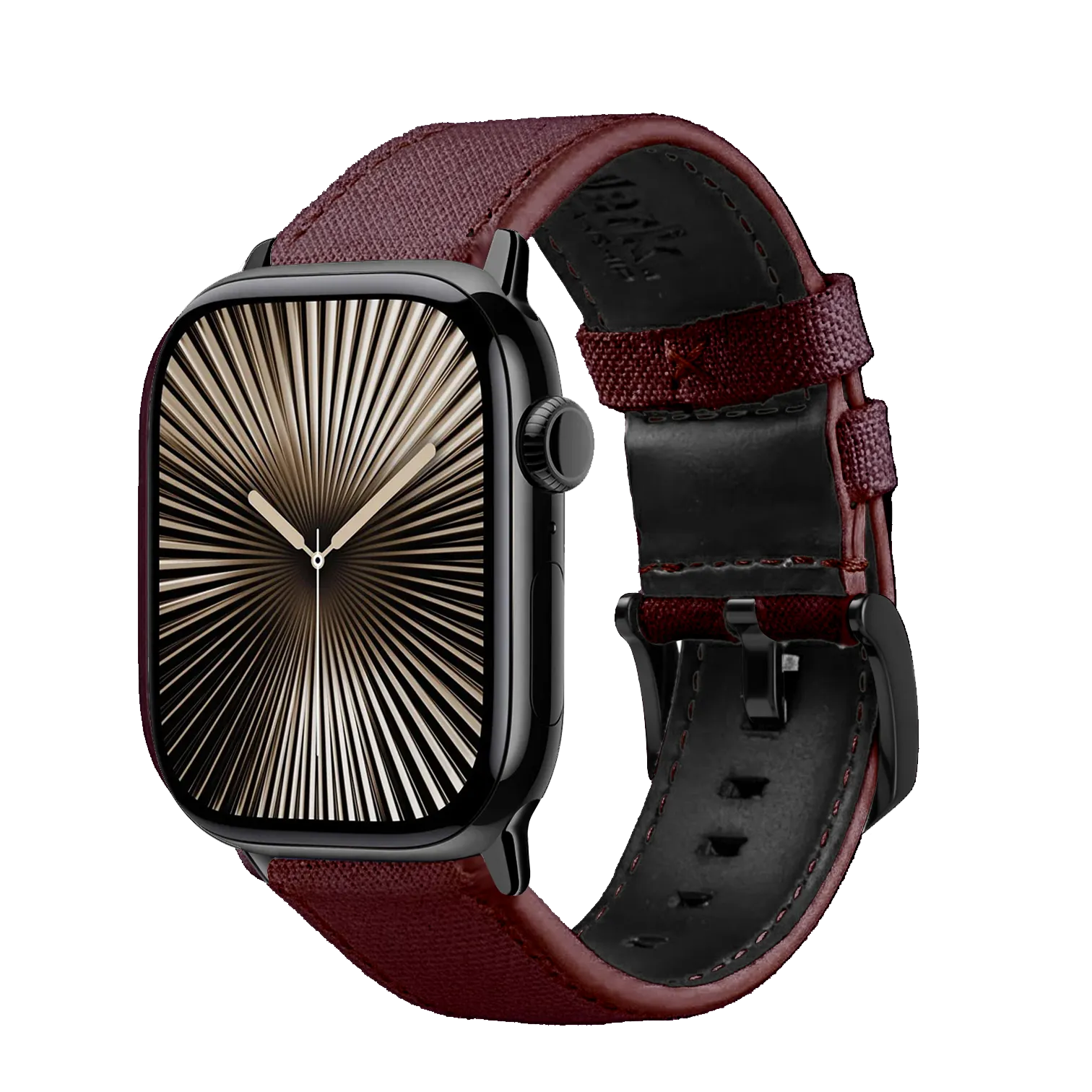 Bordeaux / 42mm / Schwarz Poliert