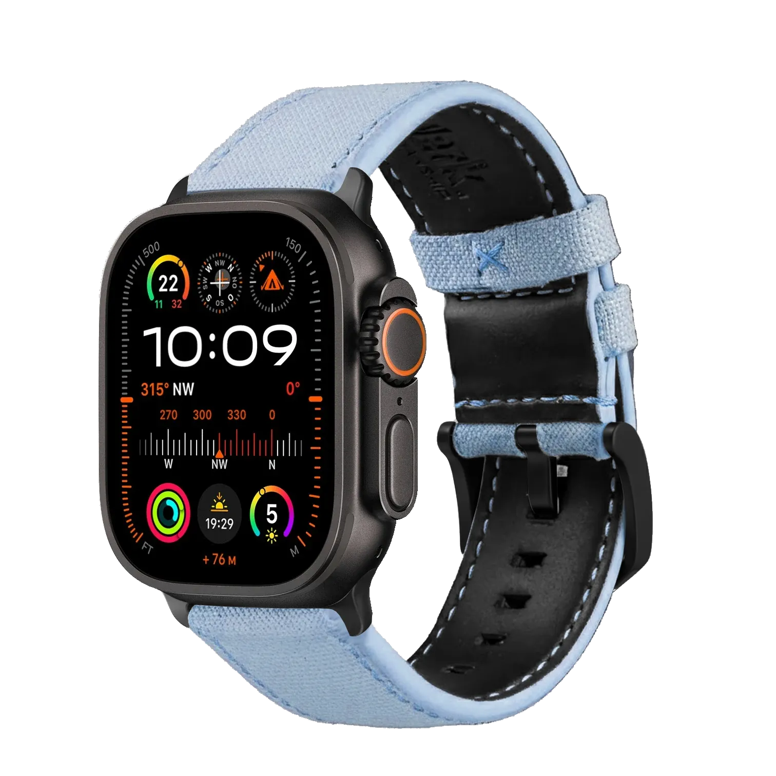 Hellblau / Ultra/46mm/45mm / Schwarz Matt