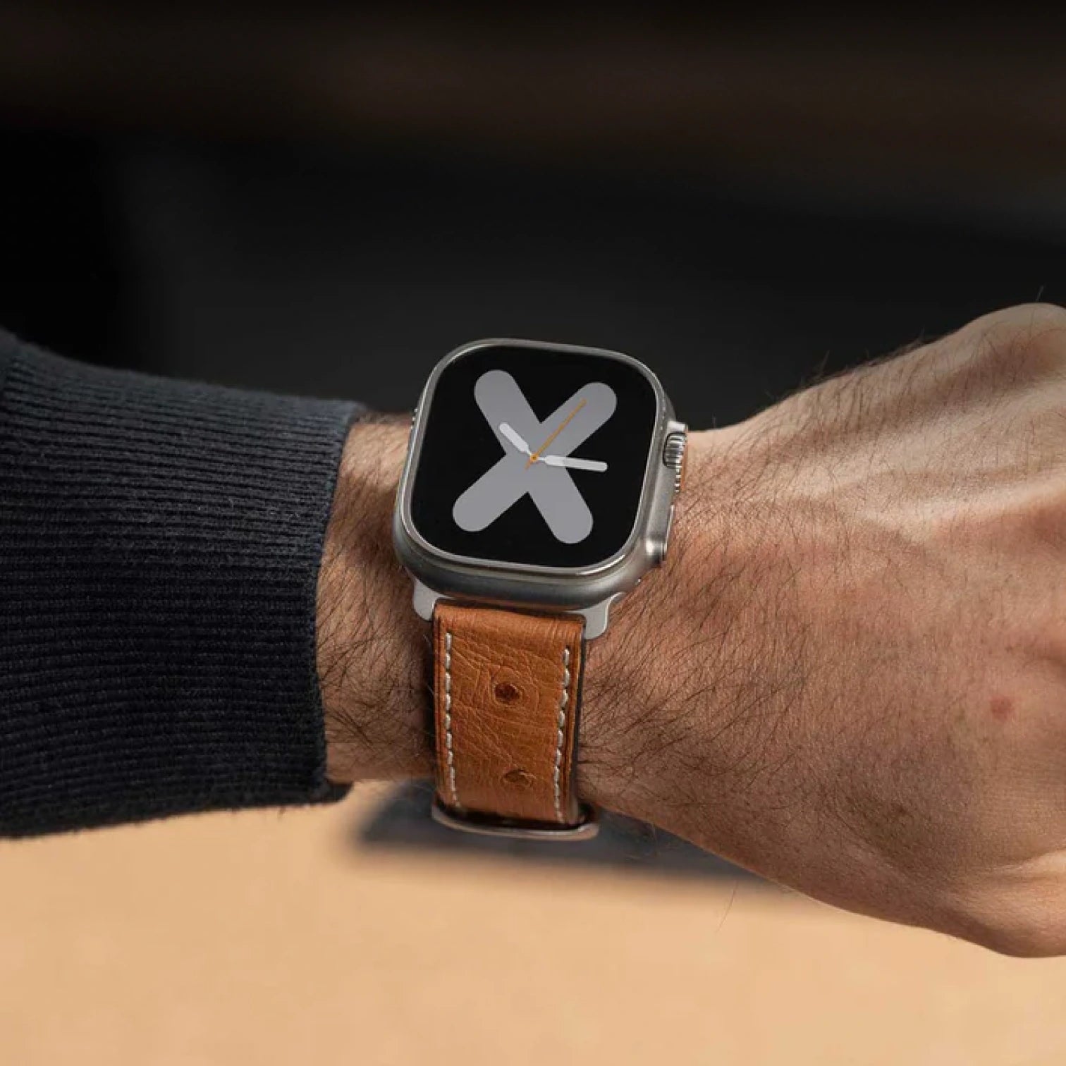 Braun / 42mm / Silber Poliert