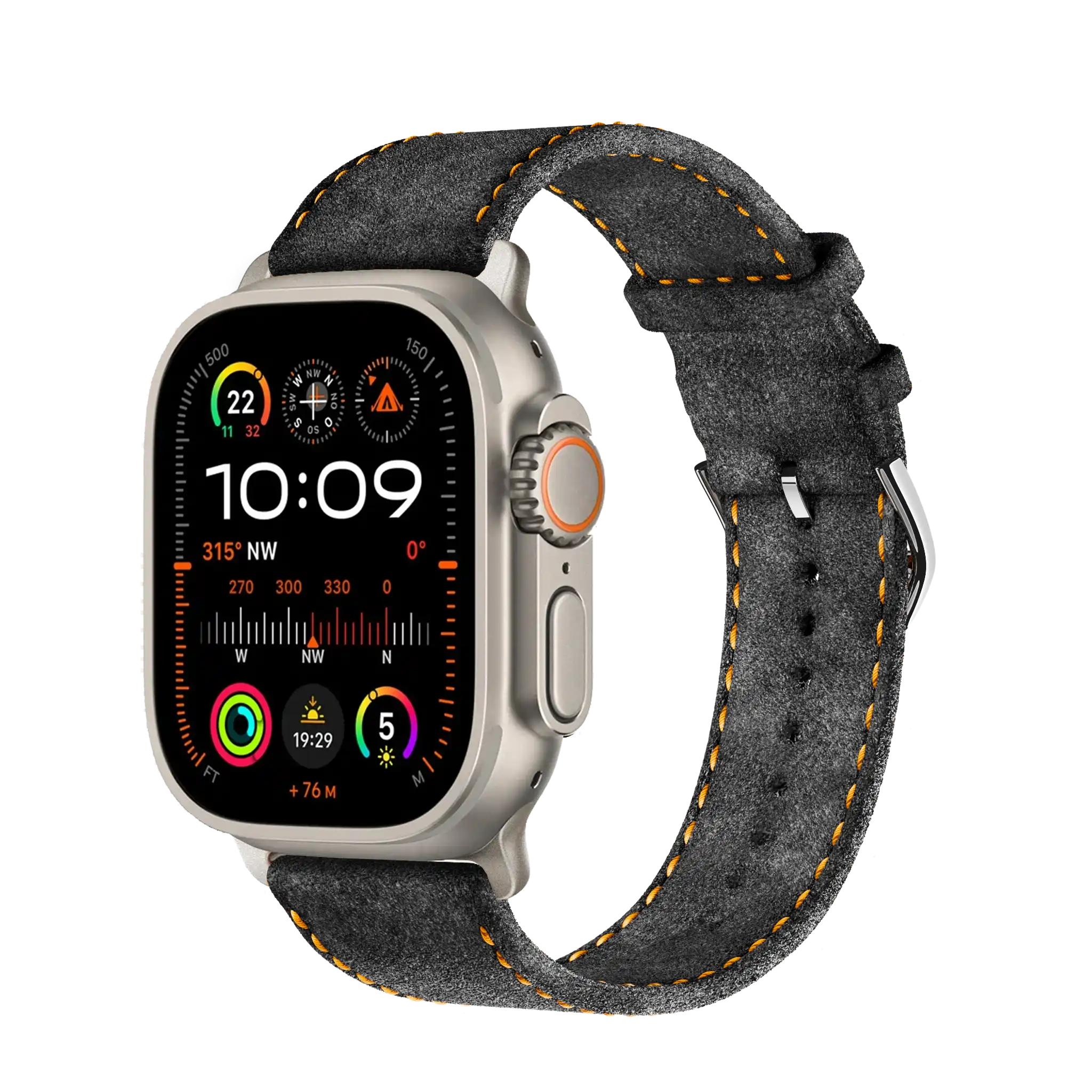 Anthracite mit orangener Naht / Ultra / Titan Natur