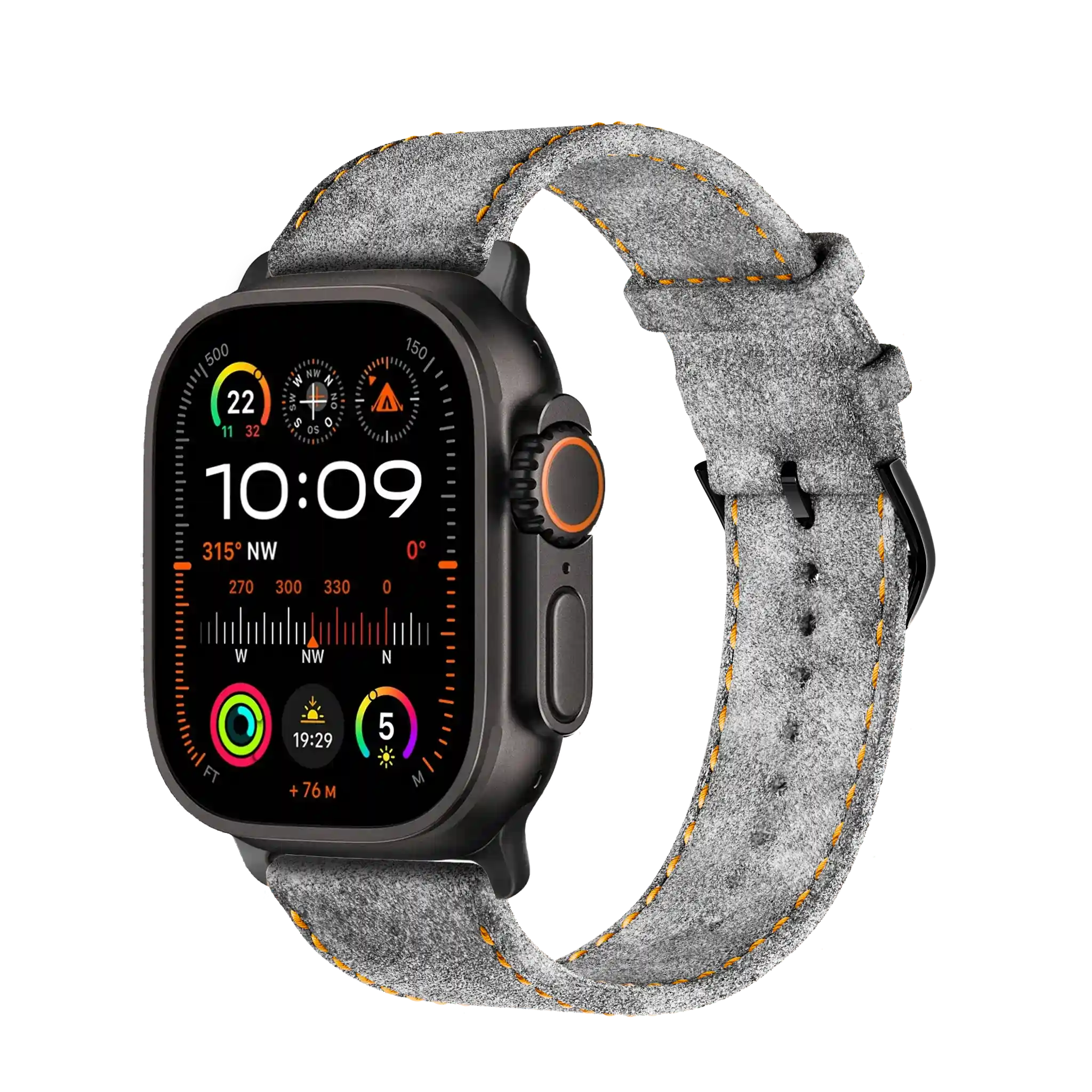 Light Grey mit orangener Naht / Ultra / Titan Schwarz