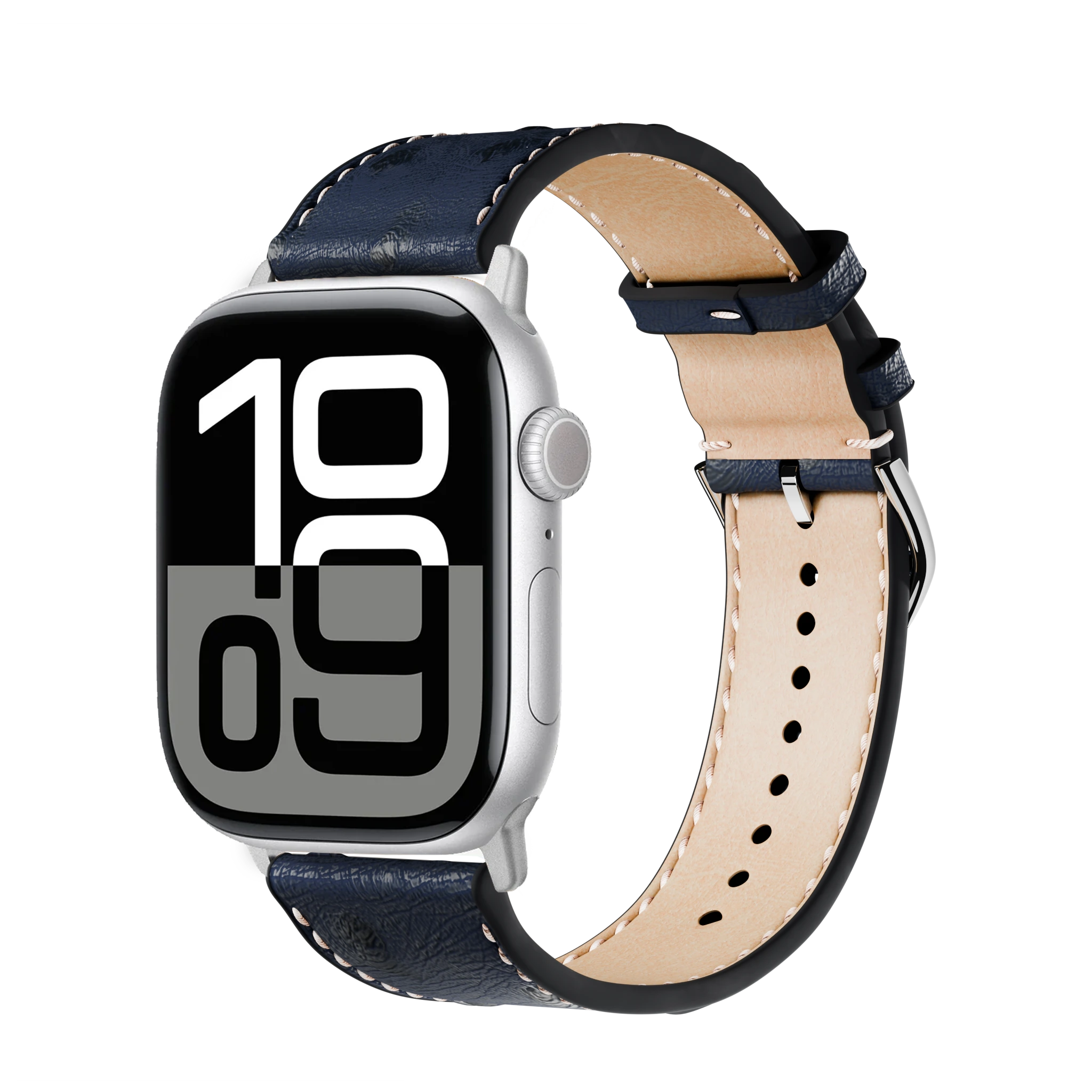 Blau / 46mm / Aluminium Silber