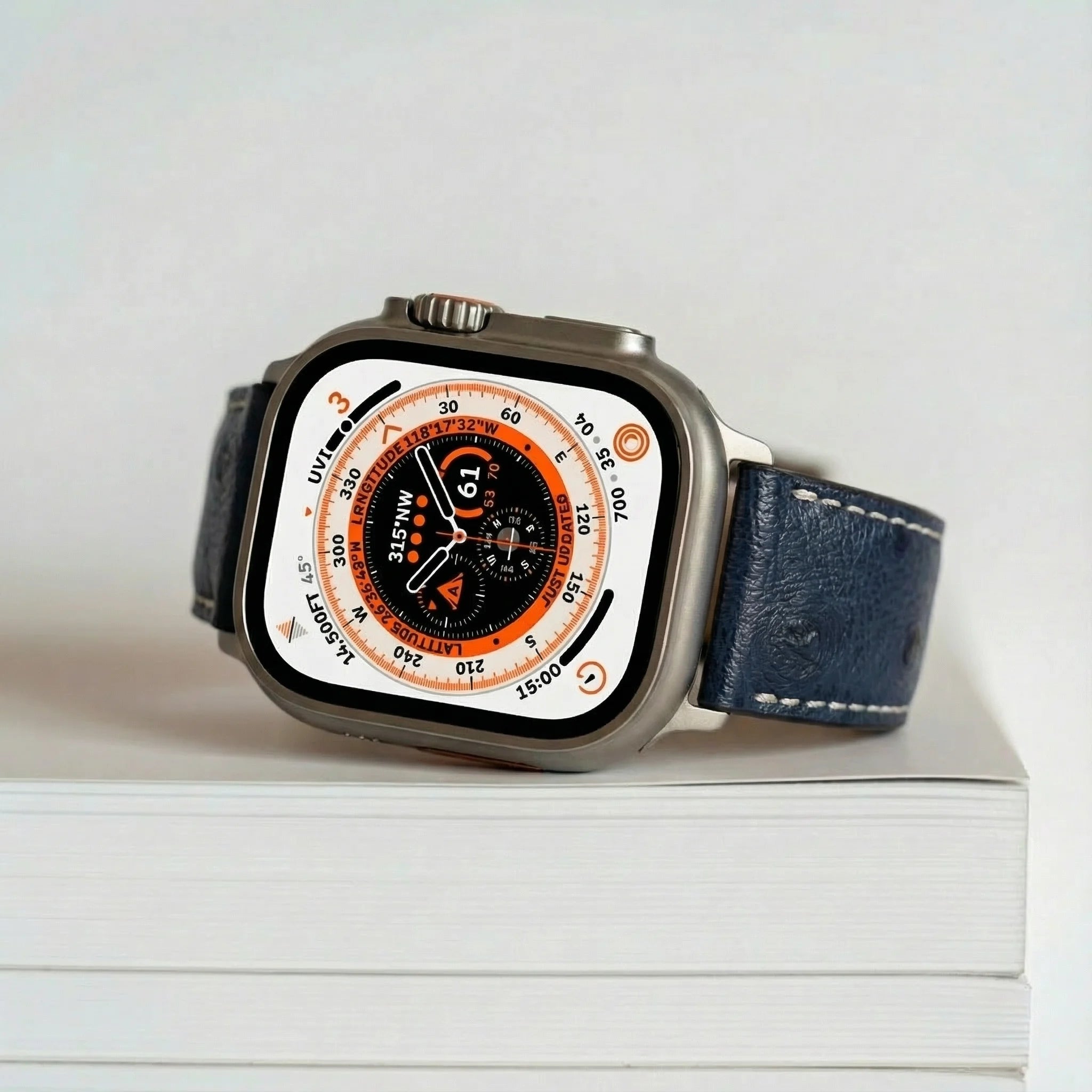 Blau / 46mm / Titan Natur