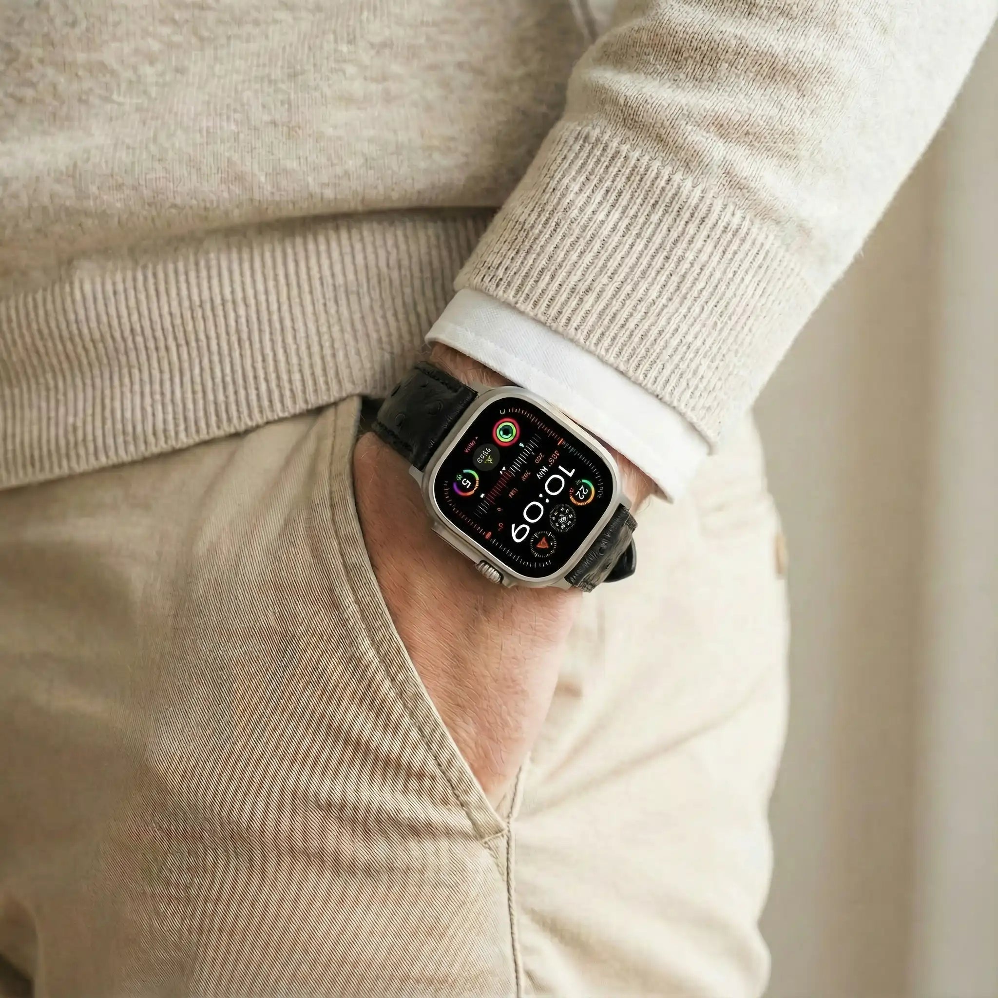 Schwarz / 46mm / Titan Natur