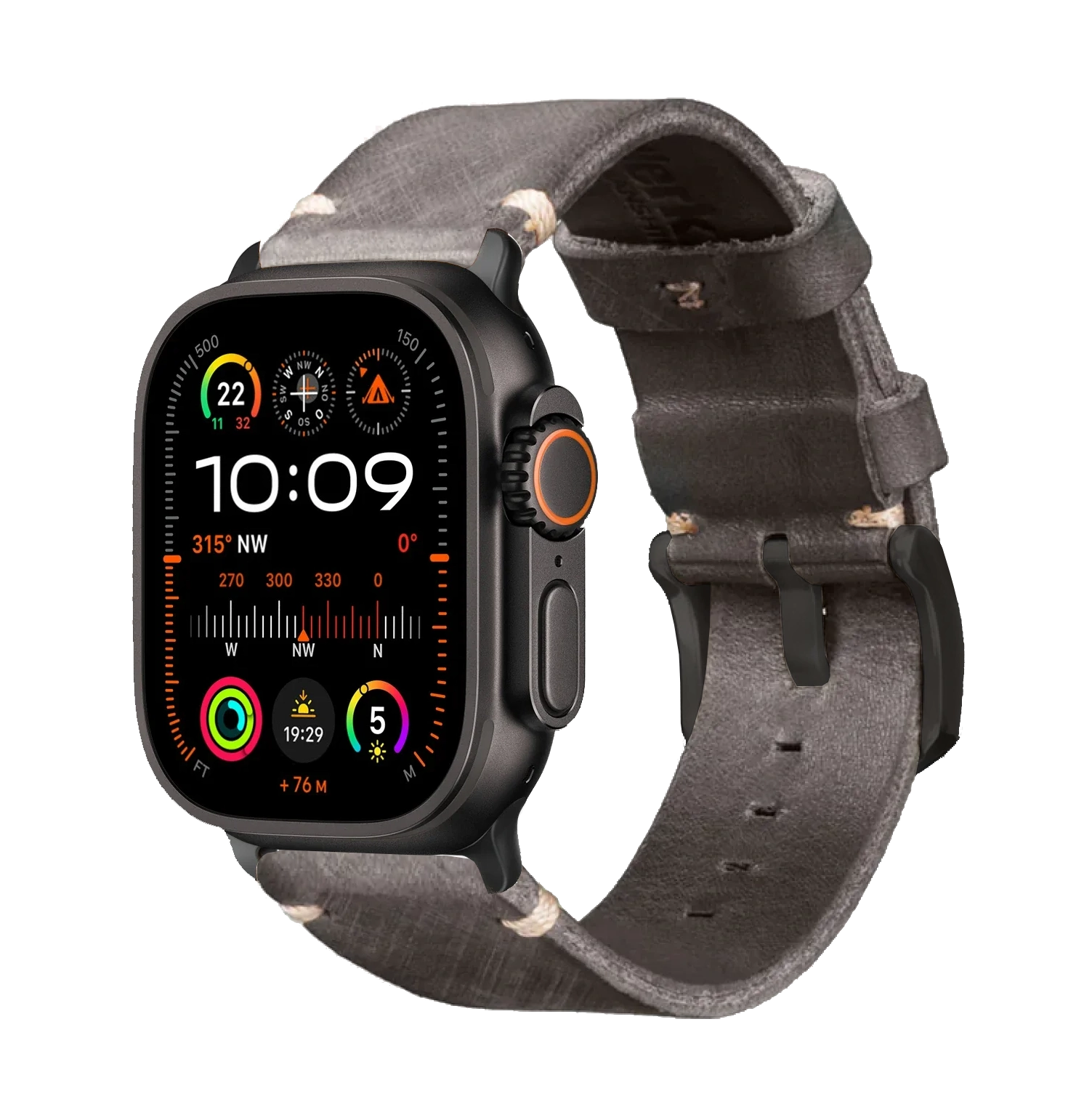 Grau / Ultra/46mm/45mm + Faltschließe / Schwarz
