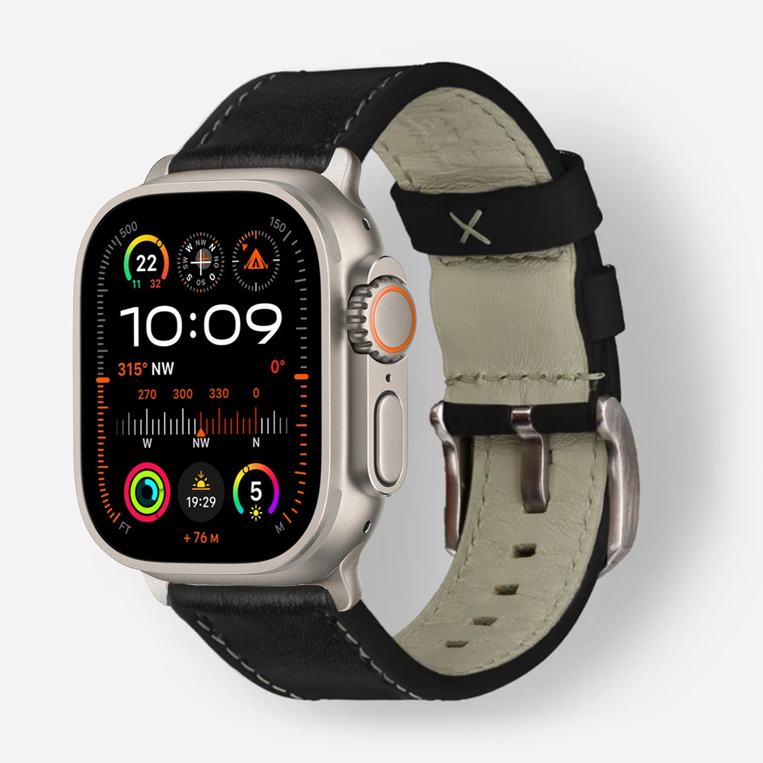 Leather apple watch band for men sale