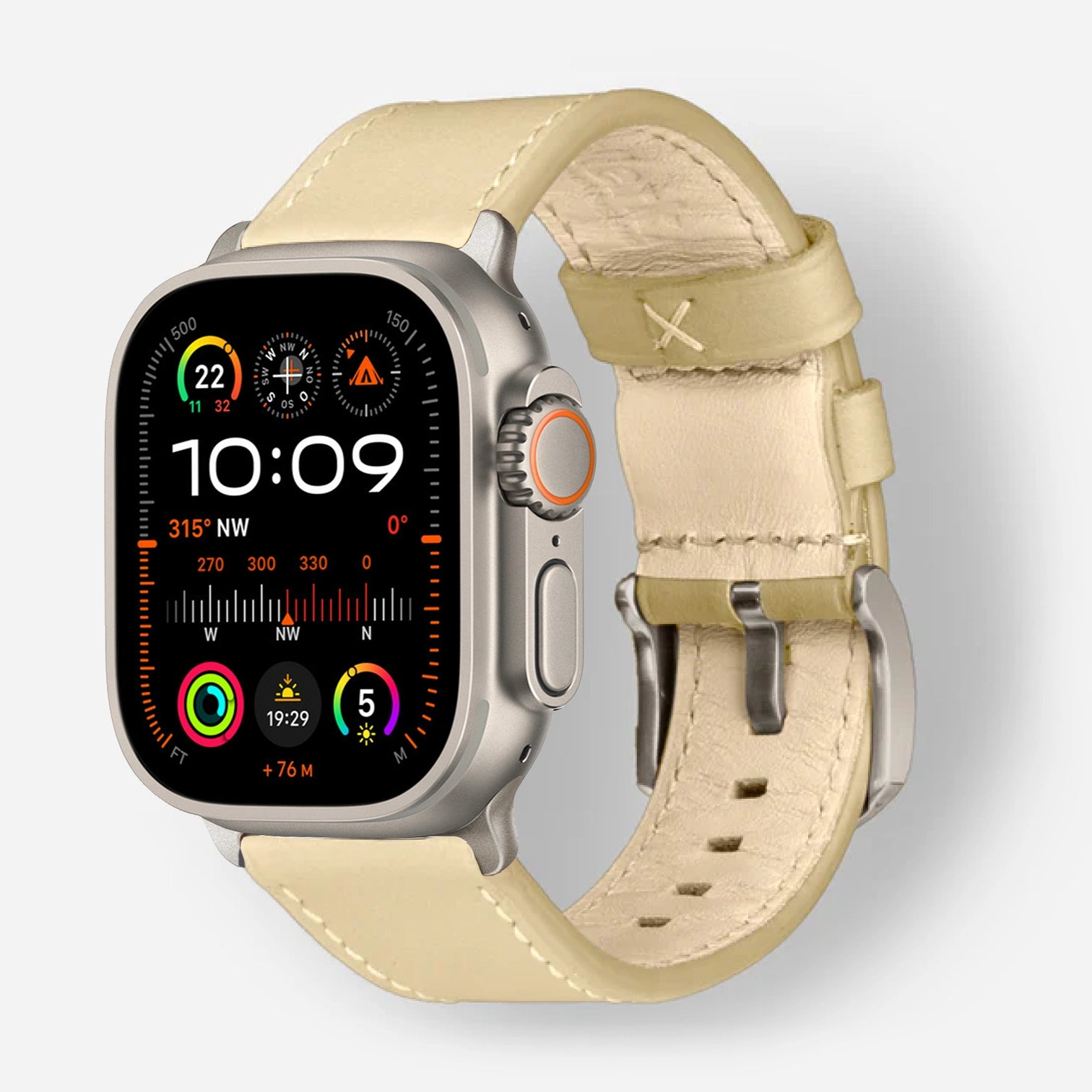 Quartz watch leather band sale